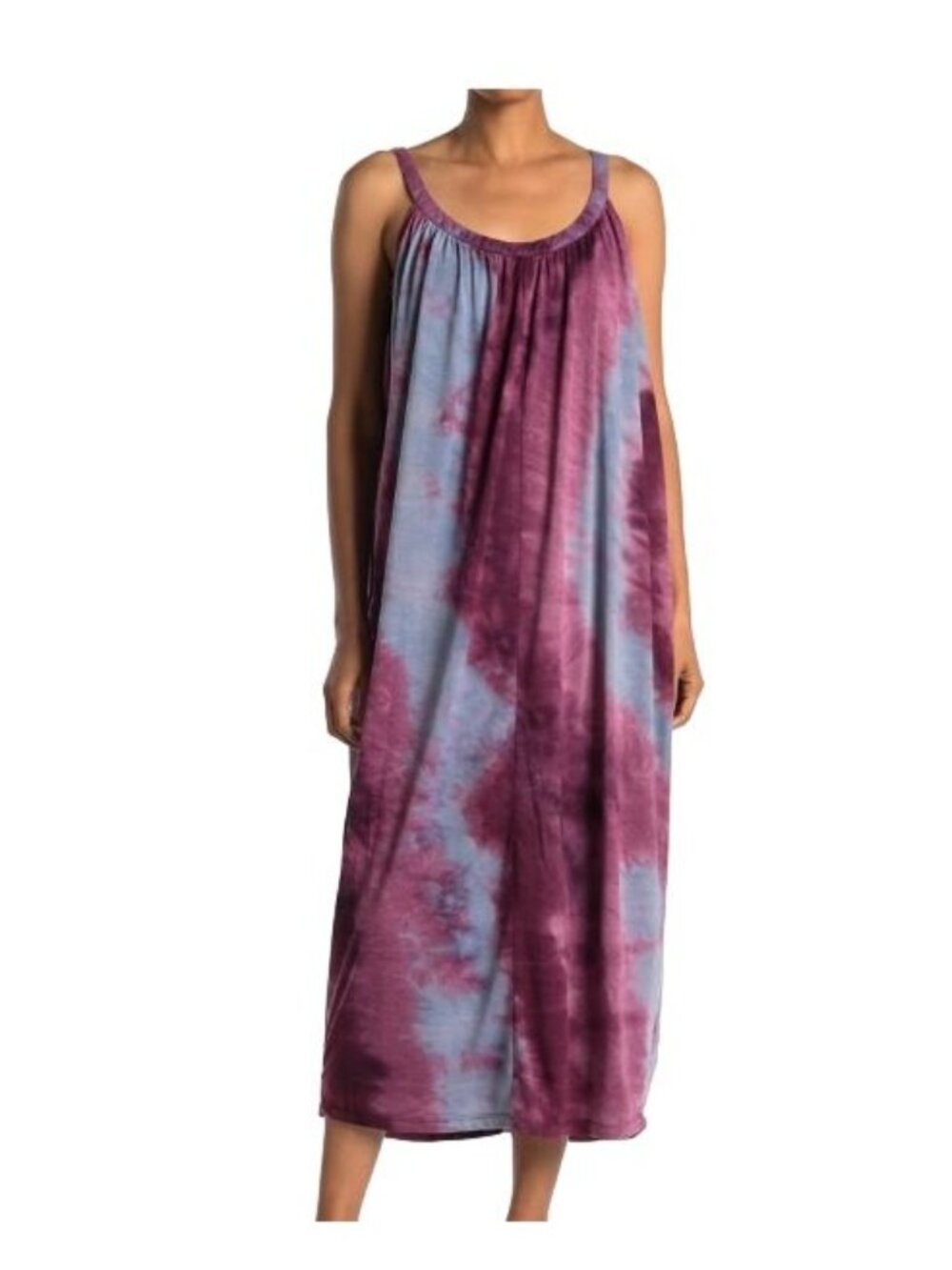 Stitchdrop Women's Tie-Dye Long Relaxed Watercolor Dress Size S Oversized - Picture 2 of 7